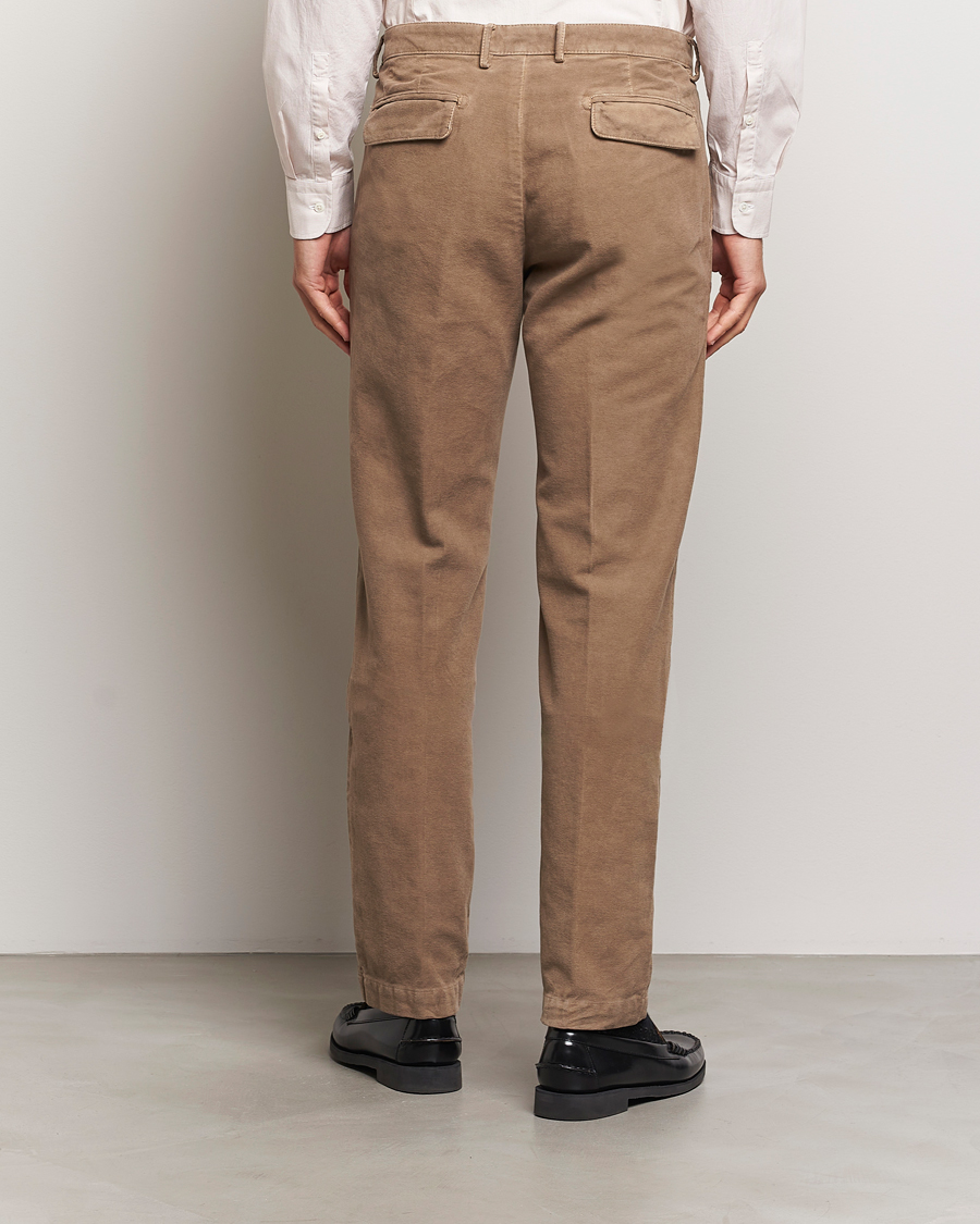 Men | Trousers | Massimo Alba | Ionio Pleated Moleskine Trousers Brown