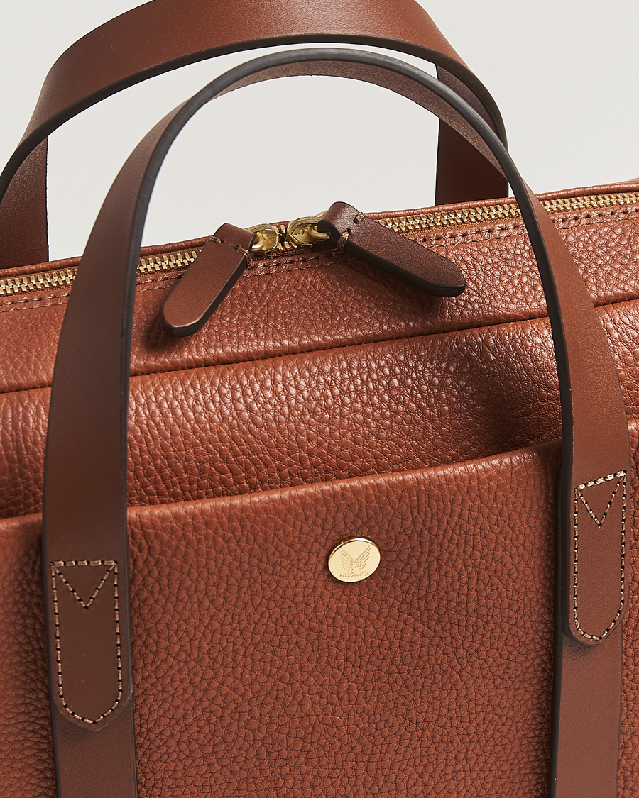 Men | Mismo Aspire Pebbled Leather Briefcase Tabac | Mismo | Aspire Pebbled Leather Briefcase Tabac