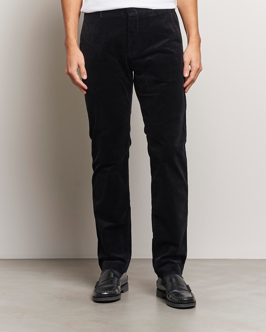 Men | Trousers | NN07 | Theo Regular Fit Corduroy Chinos Black