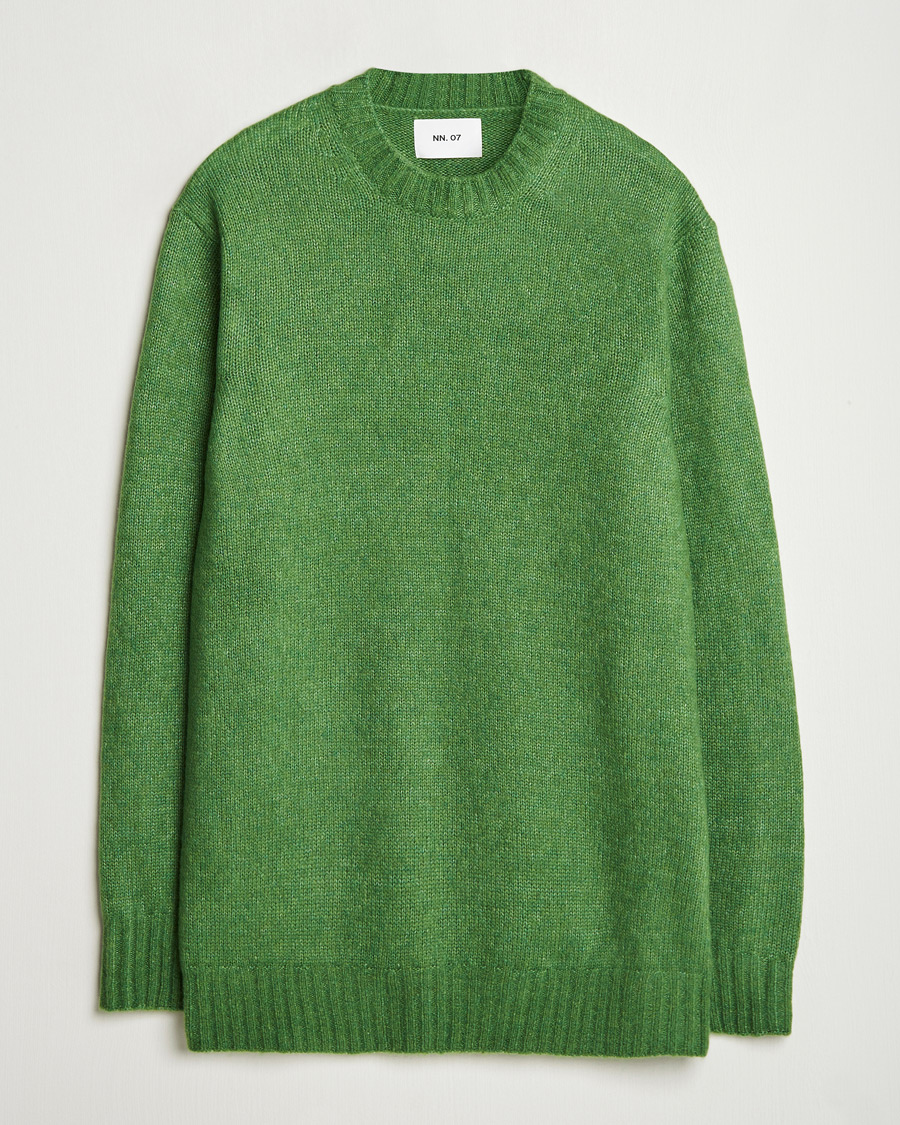 Men | Sweaters & Knitwear | NN07 | Lee Brushed Wool Crew Neck Kale Green