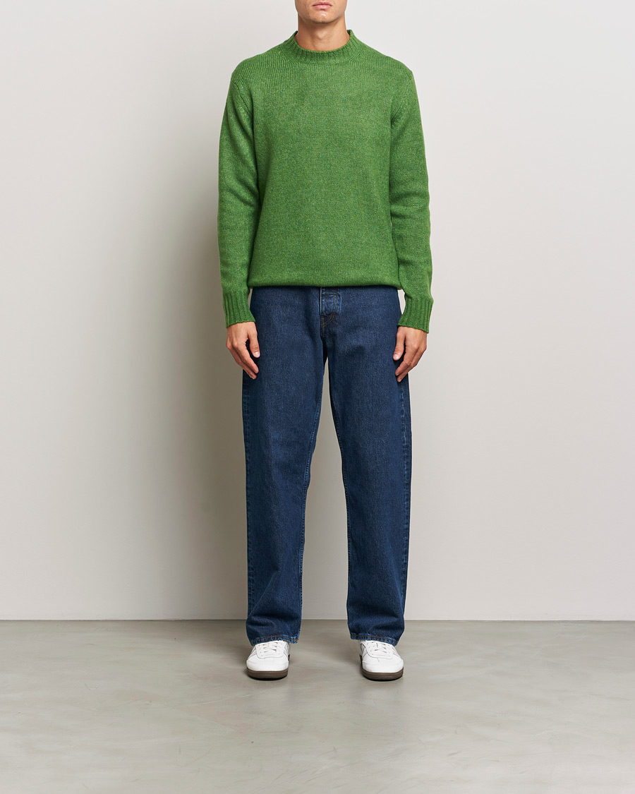 Men | Sweaters & Knitwear | NN07 | Lee Brushed Wool Crew Neck Kale Green