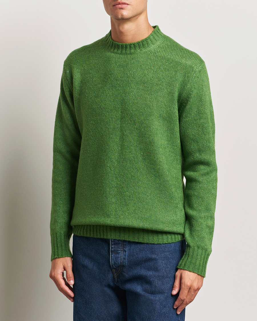 Men | Sweaters & Knitwear | NN07 | Lee Brushed Wool Crew Neck Kale Green