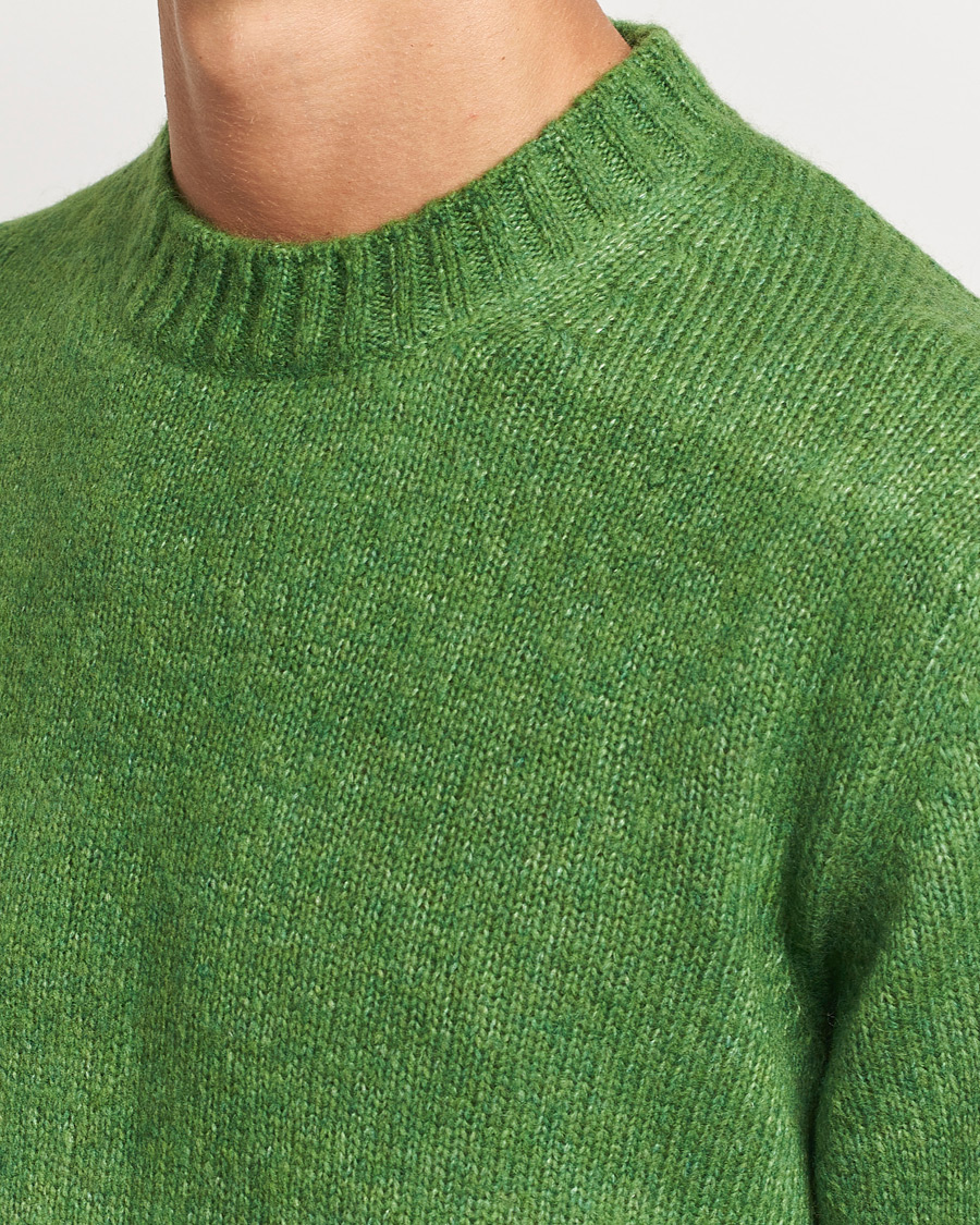 Men | Sweaters & Knitwear | NN07 | Lee Brushed Wool Crew Neck Kale Green