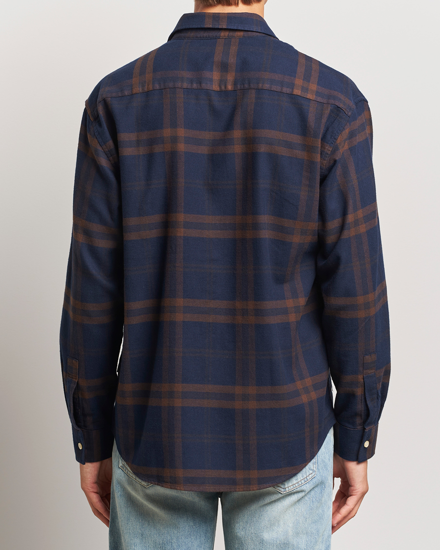 Men | Shirts | NN07 | Deon Flannel Shirt Blue/Brown