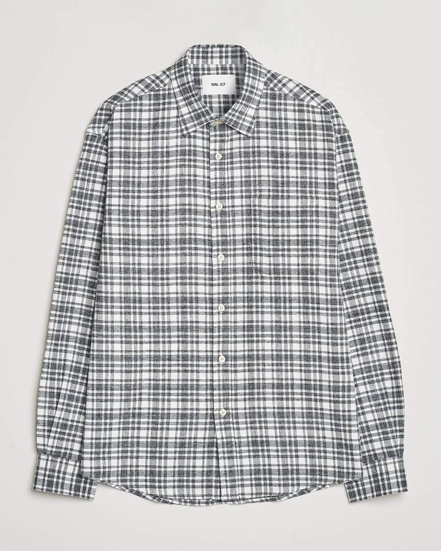 Men | Shirts | NN07 | Deon Flannel Shirt Grey/White