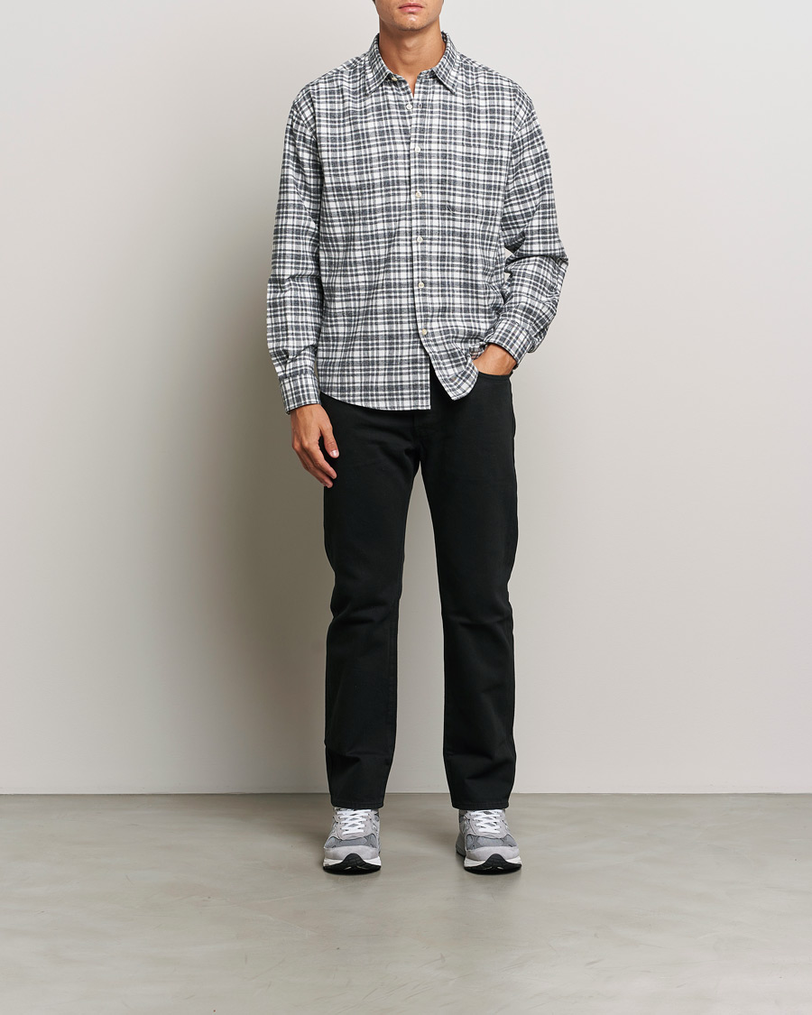 Men | Shirts | NN07 | Deon Flannel Shirt Grey/White