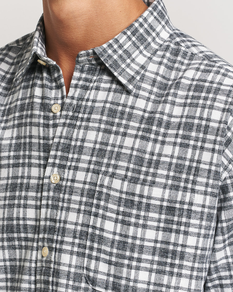 Men | Shirts | NN07 | Deon Flannel Shirt Grey/White
