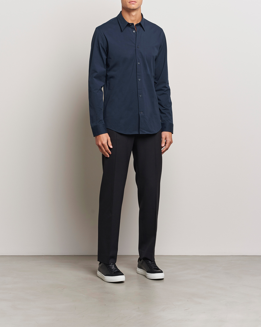 Men | Shirts | NN07 | Elian Mercerized Cotton Shirt Navy Blue
