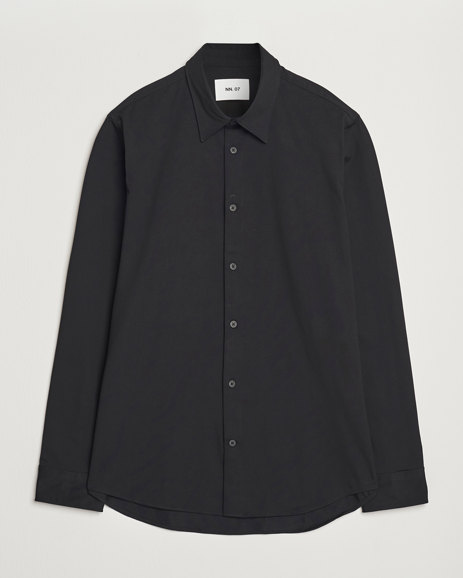 Men | Shirts | NN07 | Elian Mercerized Cotton Shirt Black