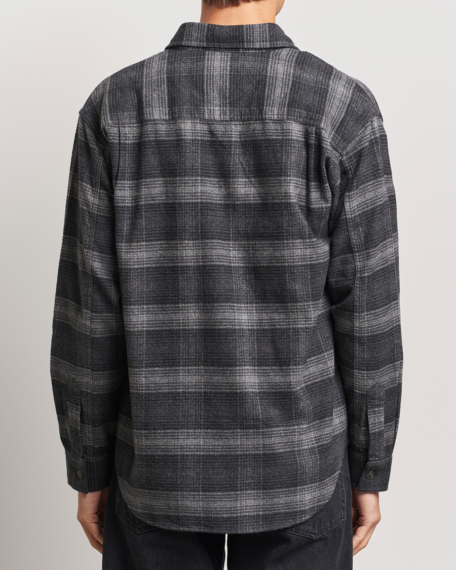 NN07 Adwin Checked Flannel Overshirt Black/Grey at CareOfCarl.com