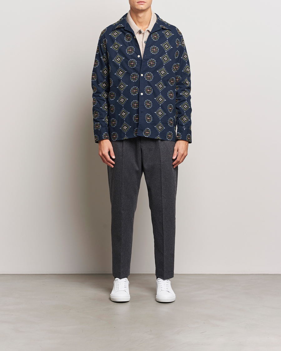 Men | Shirts | NN07 | Julio Crochet Shirt Navy Blue