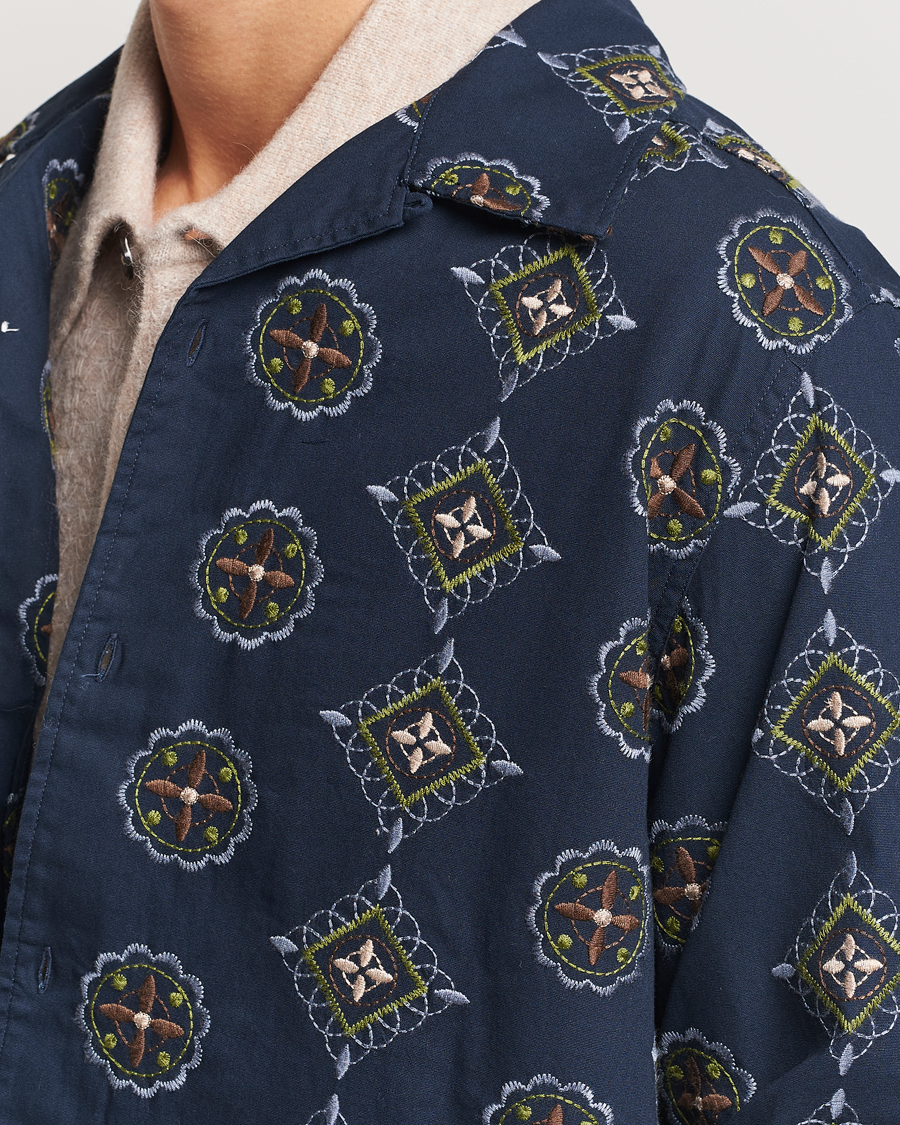 Men | Shirts | NN07 | Julio Crochet Shirt Navy Blue