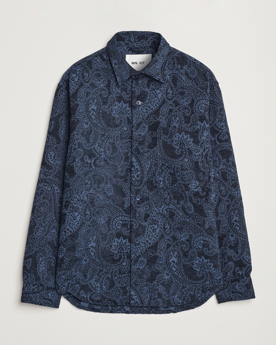 Men | Shirts | NN07 | Adwin Flower Overshirt Navy Blue