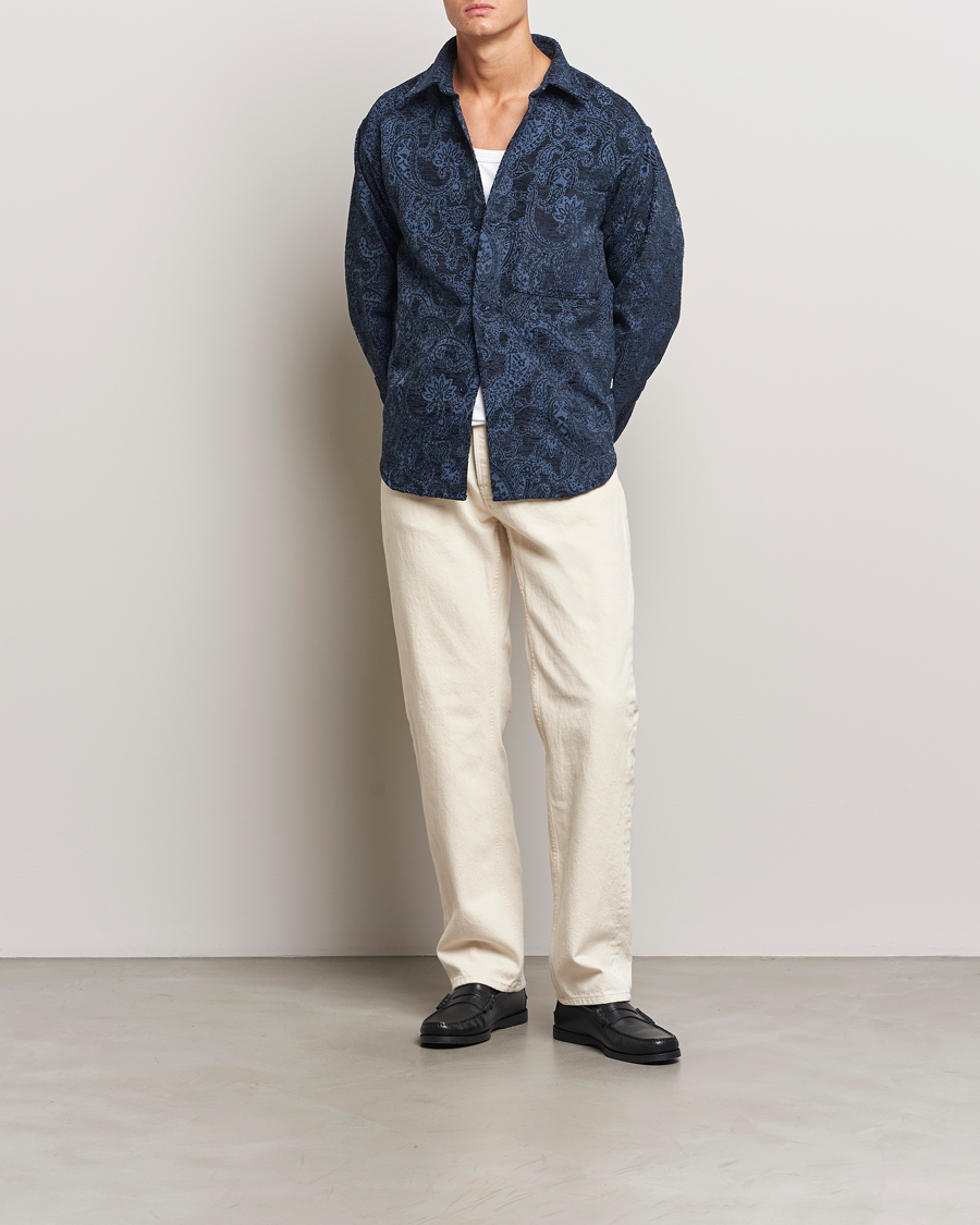 Men | Shirts | NN07 | Adwin Flower Overshirt Navy Blue
