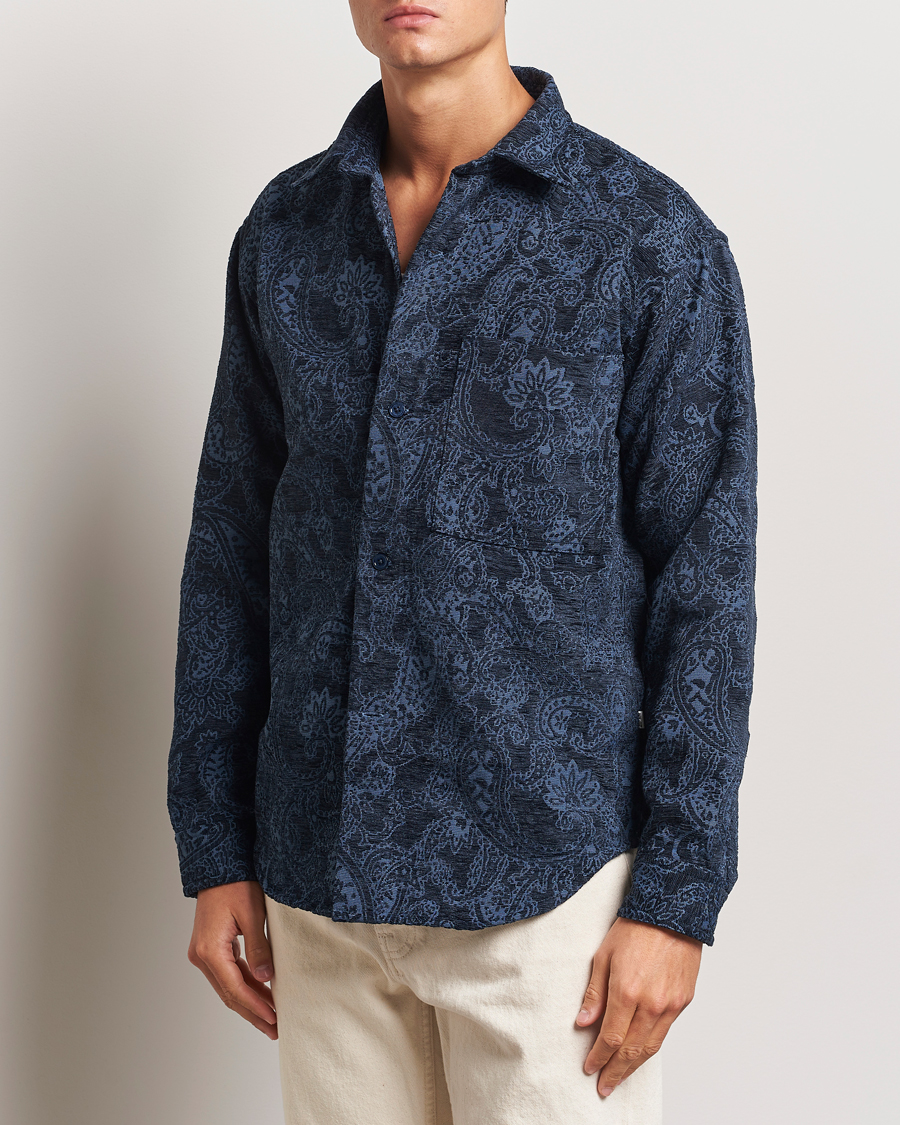Men | Shirts | NN07 | Adwin Flower Overshirt Navy Blue
