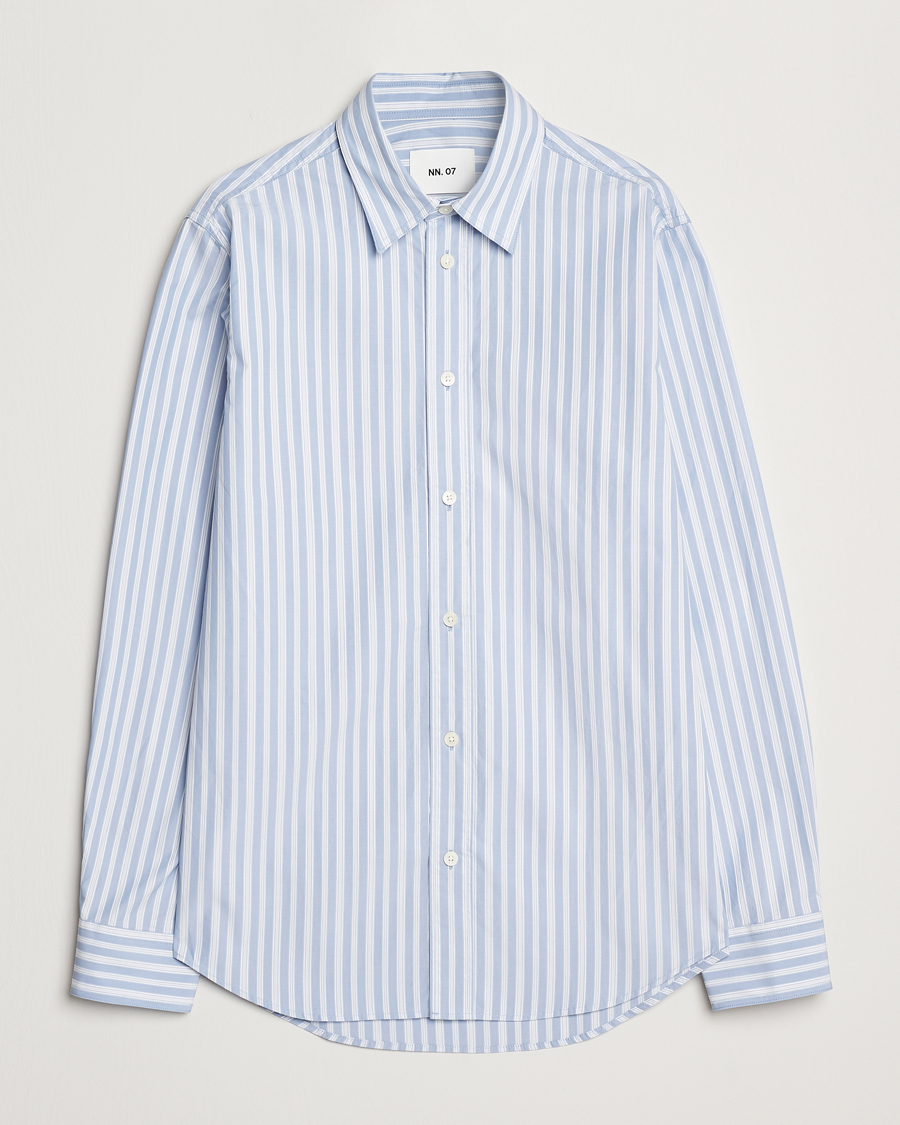 Men | Shirts | NN07 | Colby Poplin Striped Shirt Blue/White
