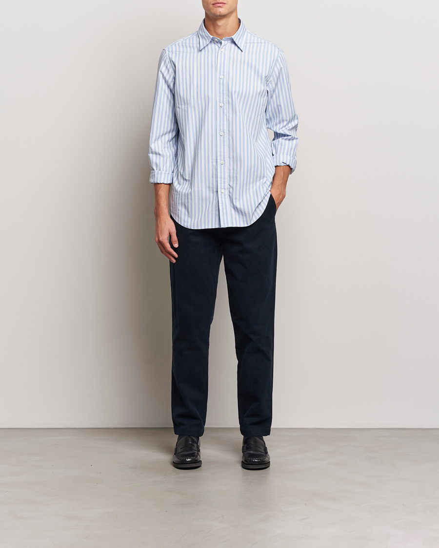 Men | Shirts | NN07 | Colby Poplin Striped Shirt Blue/White
