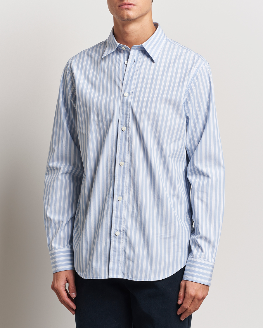 Men | Shirts | NN07 | Colby Poplin Striped Shirt Blue/White