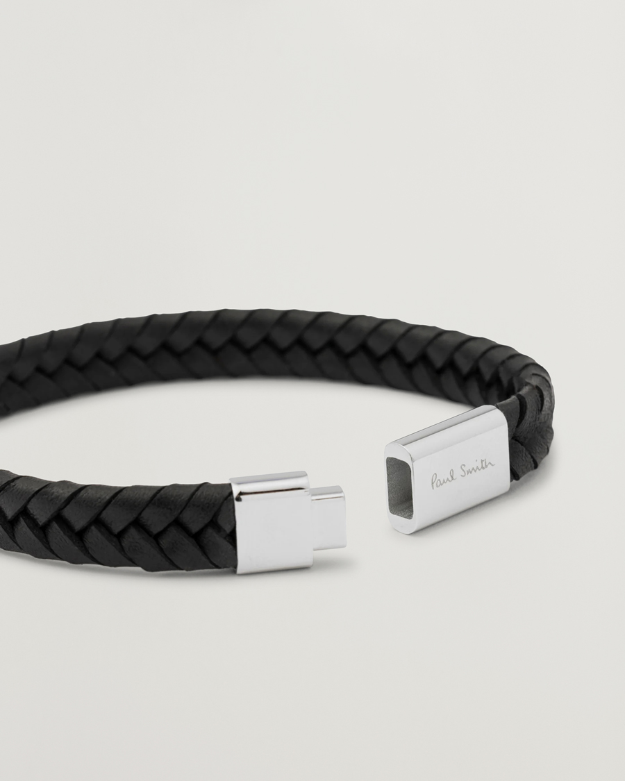 Men | | Paul Smith | Two Tone Leather Bracelet Black