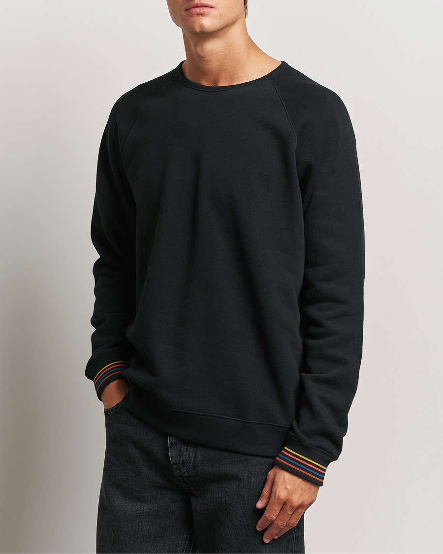 Men | Sweaters & Knitwear | Paul Smith | Artist Rib Crew Neck Sweatshirt Black