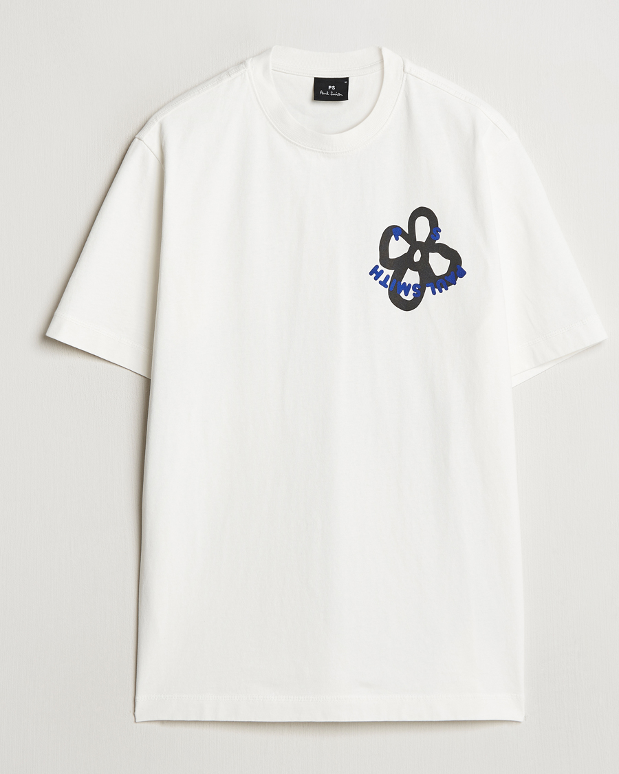 Men | T-Shirts | PS Paul Smith | Happy Flower Crew Neck T-Shirt White