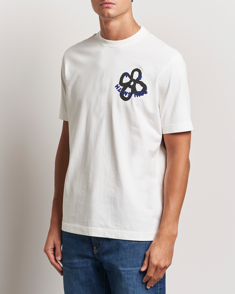 Men | T-Shirts | PS Paul Smith | Happy Flower Crew Neck T-Shirt White