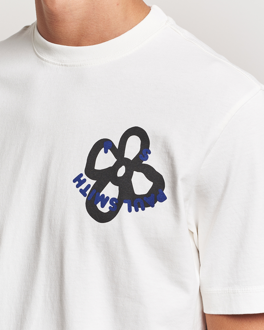 Men | T-Shirts | PS Paul Smith | Happy Flower Crew Neck T-Shirt White