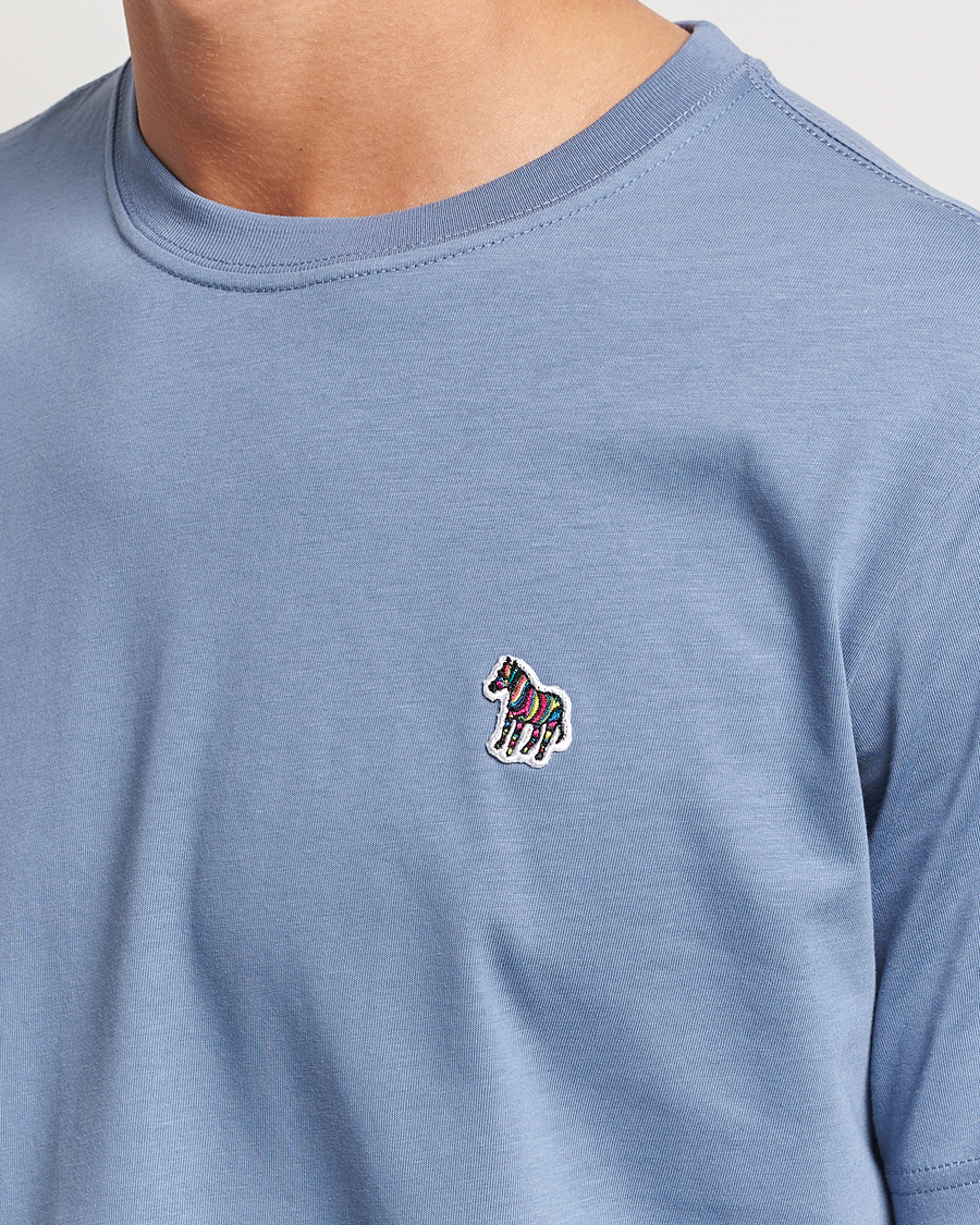 Men | T-Shirts | PS Paul Smith | Organic Cotton Zebra T-Shirt Blue
