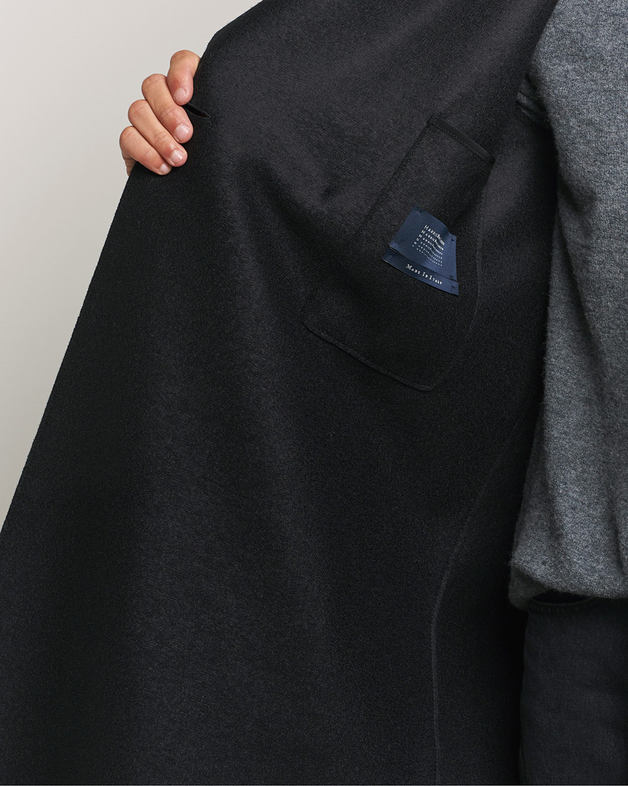 Harris Wharf London Pressed Wool Long Peacoat Black at CareOfCarl.com
