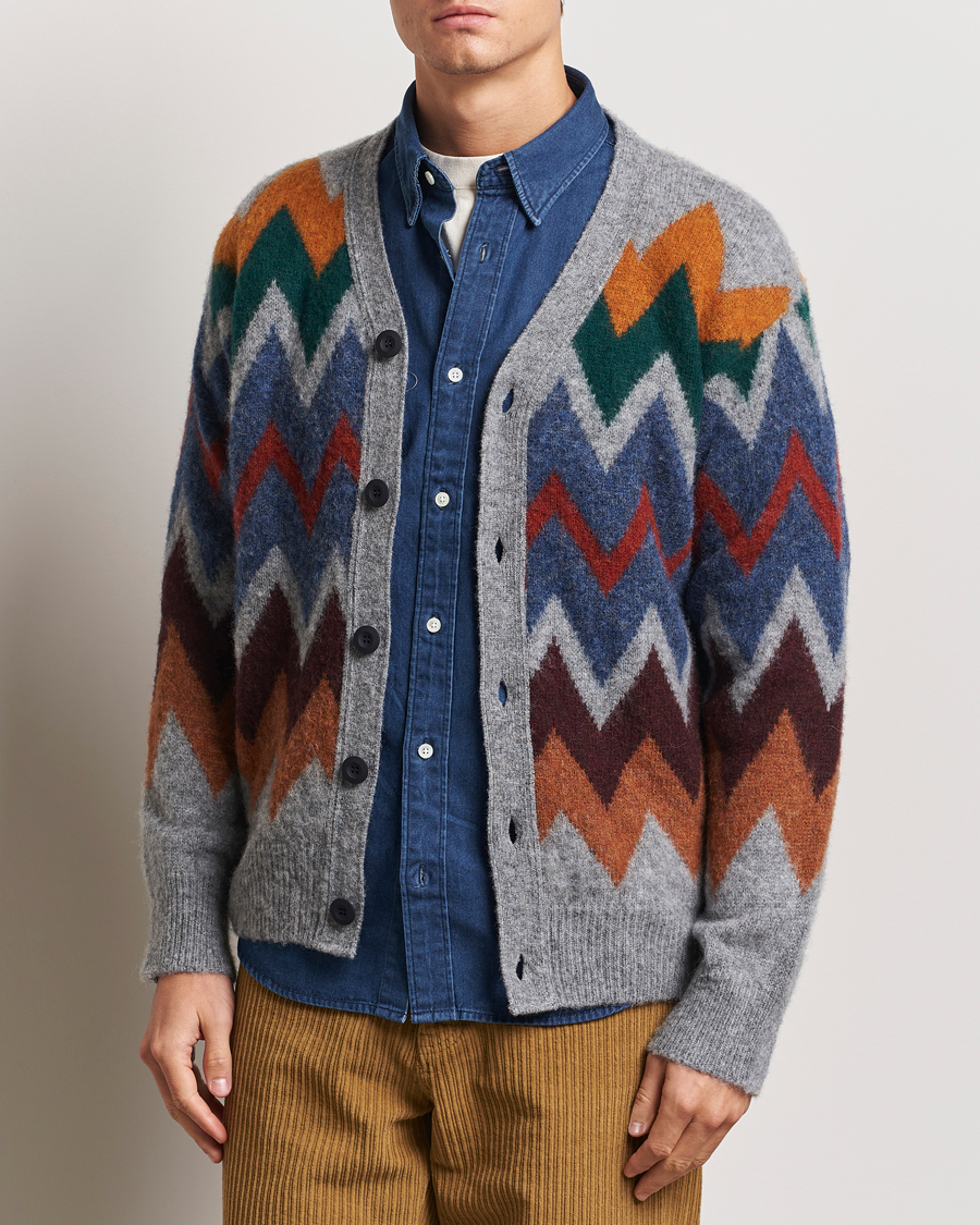 Men | Sweaters & Knitwear | Howlin' | Brushed Wool Cardigan Med Grey