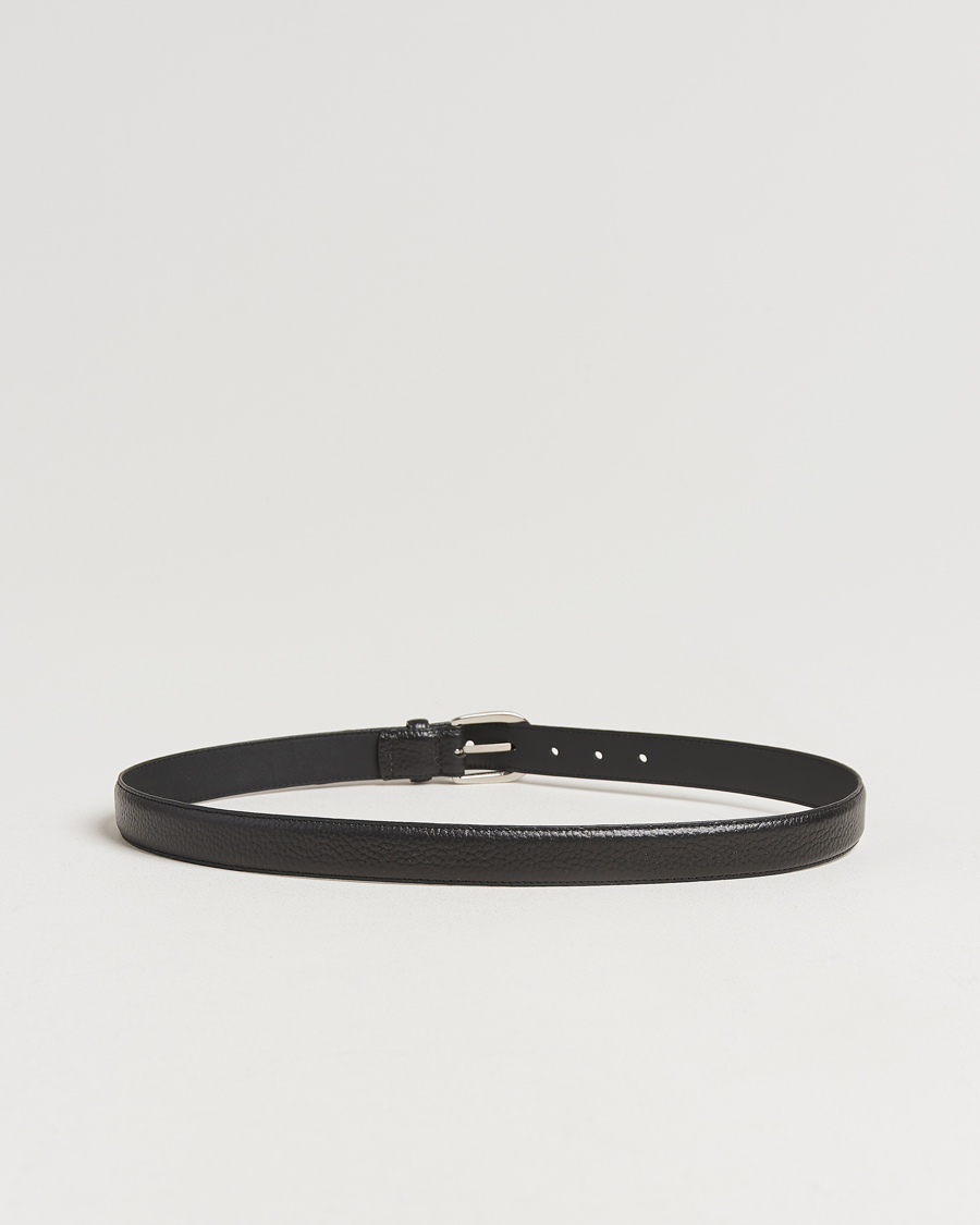 Men | Belts | Loake Shoemakers | Harry Grained Leather Belt Black