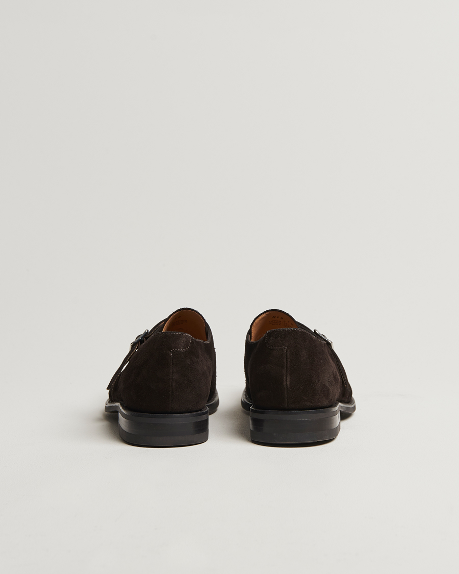 Men | Monk Strap Shoes | Loake 1880 | 357 Suede Single Monk Dark Brown
