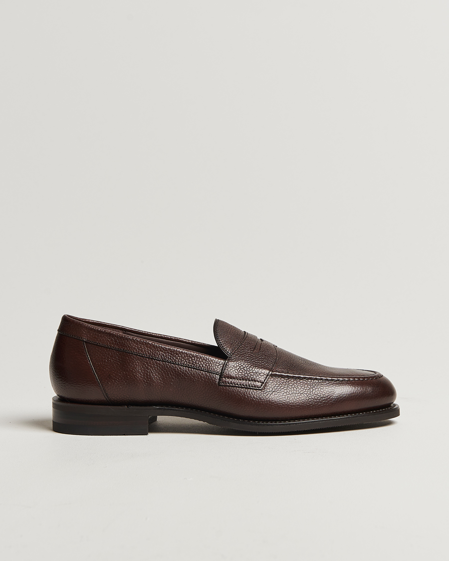 Men | Loafers | Loake Shoemakers | Loake 1880 Imperial Grained Penny Loafer Dark Brown
