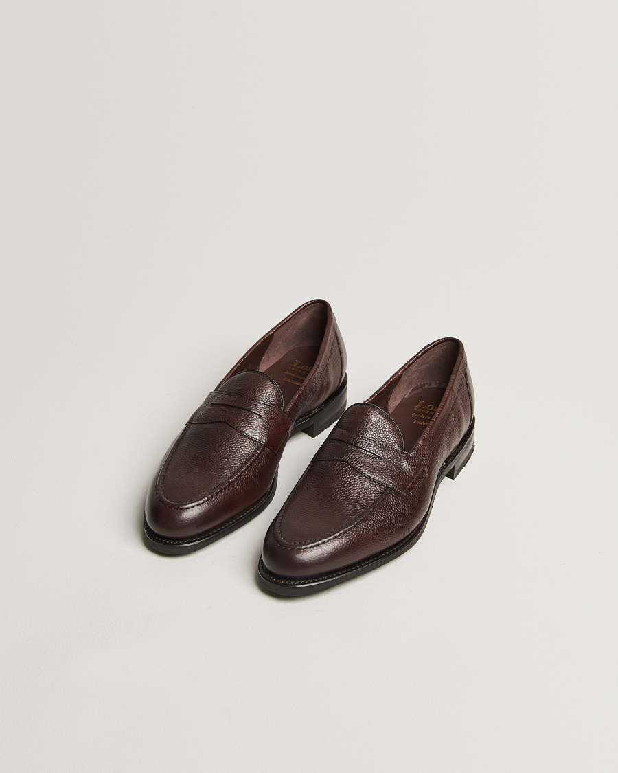Men | Loafers | Loake Shoemakers | Loake 1880 Imperial Grained Penny Loafer Dark Brown