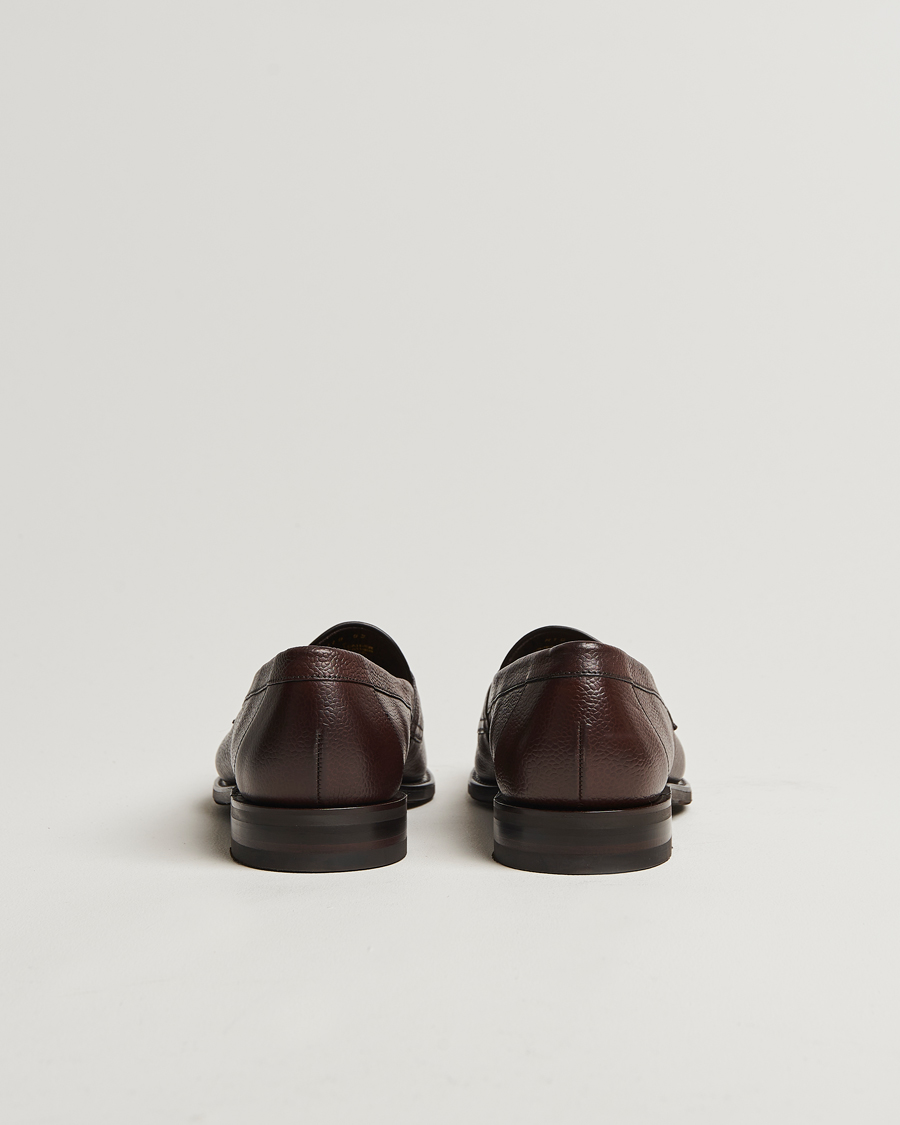 Men | Loafers | Loake Shoemakers | Loake 1880 Imperial Grained Penny Loafer Dark Brown