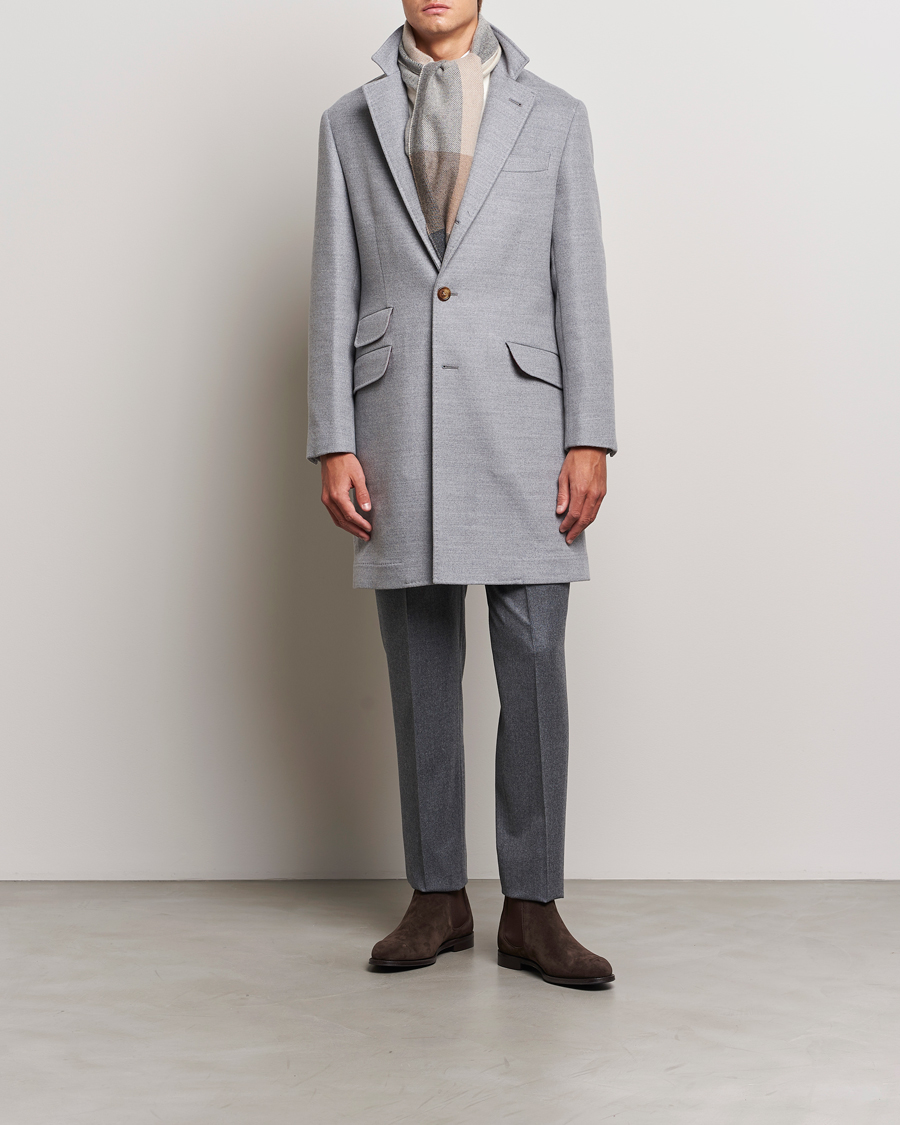 Men | Coats & Jackets | Brunello Cucinelli | Single Breasted Beaver Wool Coat Pearl Grey