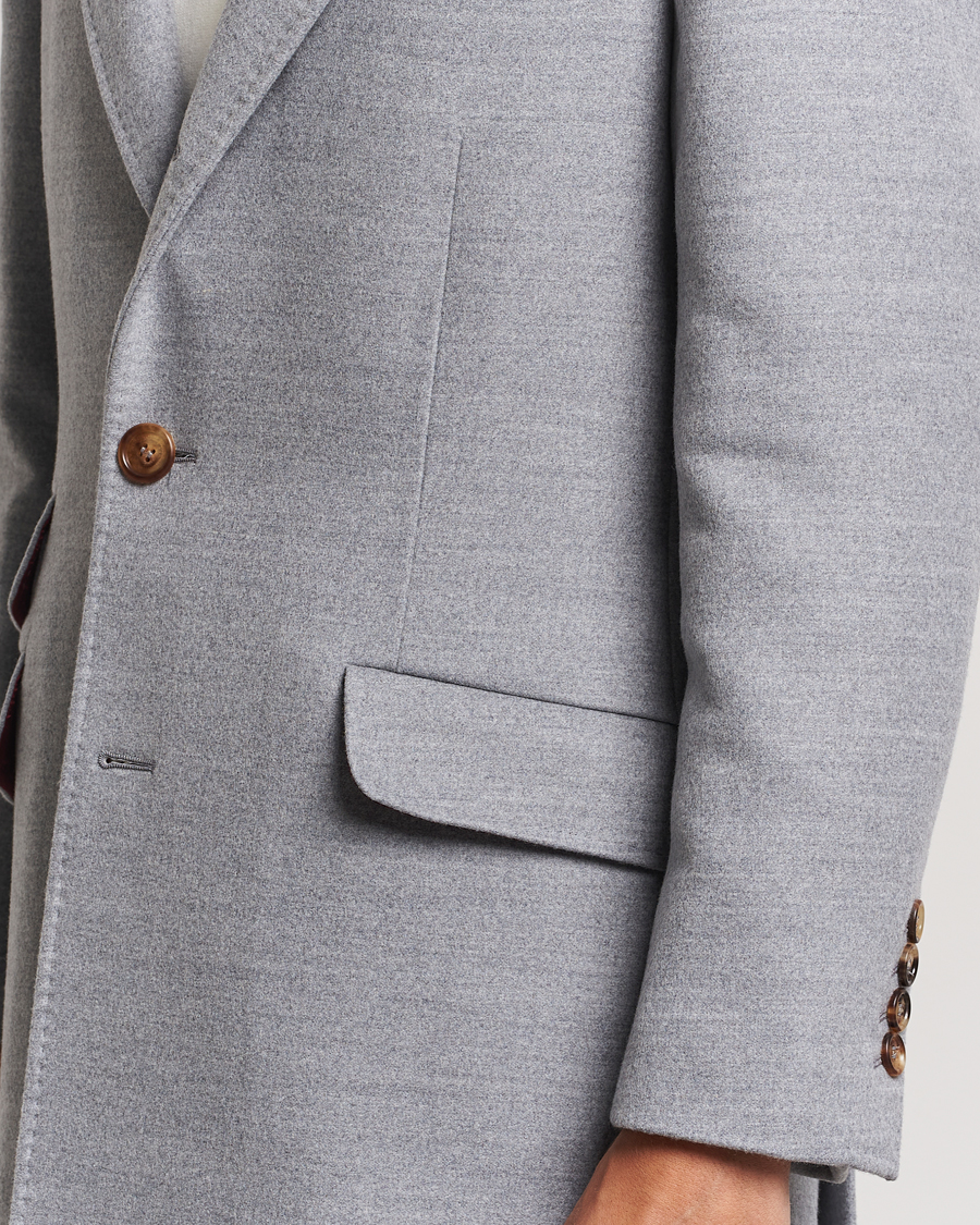 Men | Coats & Jackets | Brunello Cucinelli | Single Breasted Beaver Wool Coat Pearl Grey