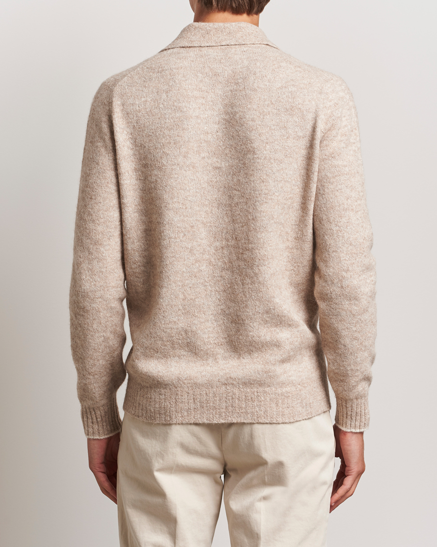 Men | Sweaters & Knitwear | Brunello Cucinelli | Alpaca Wool Long Sleeve Polo Light Beige