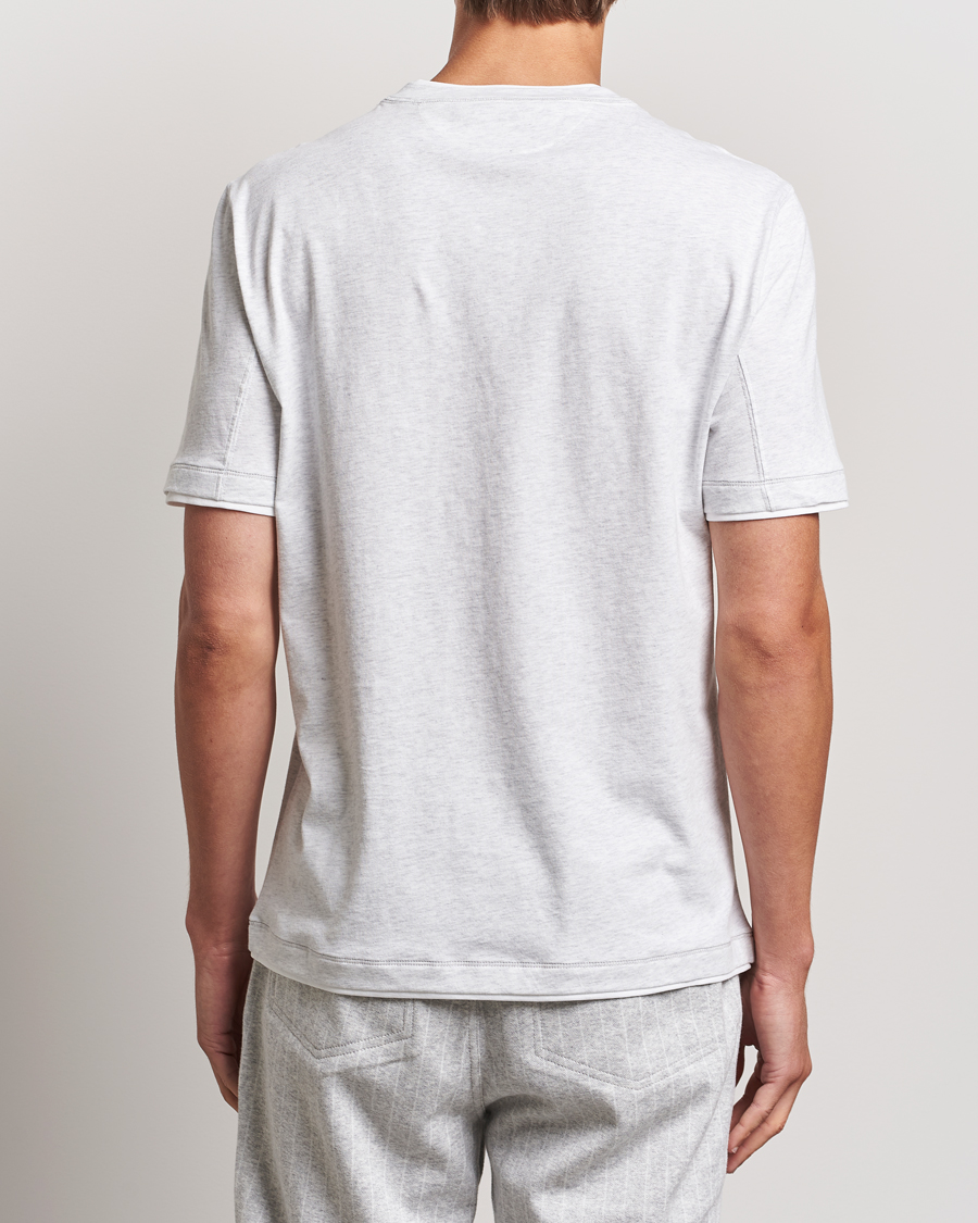 Men | T-Shirts | Brunello Cucinelli | Short Sleeve Logo T-Shirt Light Grey