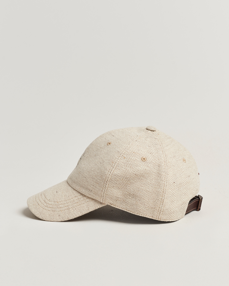 Men | Brunello Cucinelli Herringbone Flannel Cap Light Beige | Brunello Cucinelli | Herringbone Flannel Cap Light Beige