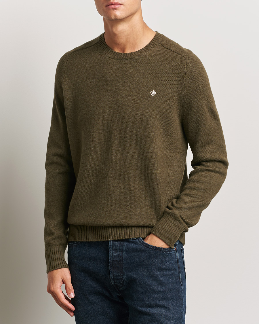 Men | Sweaters & Knitwear | Morris | Hertford Merino Crew Neck Olive