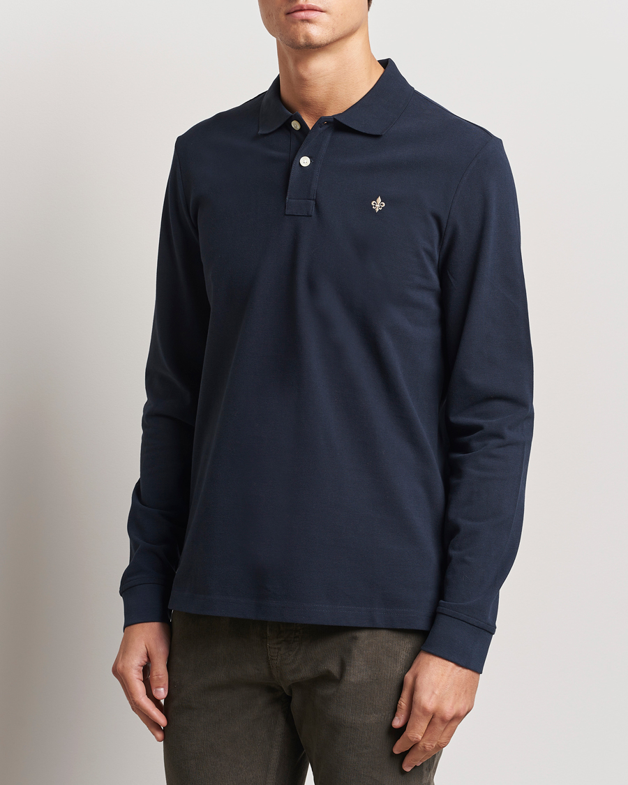 Men | Sweaters & Knitwear | Morris | Camden Long Sleeve Polo Blue