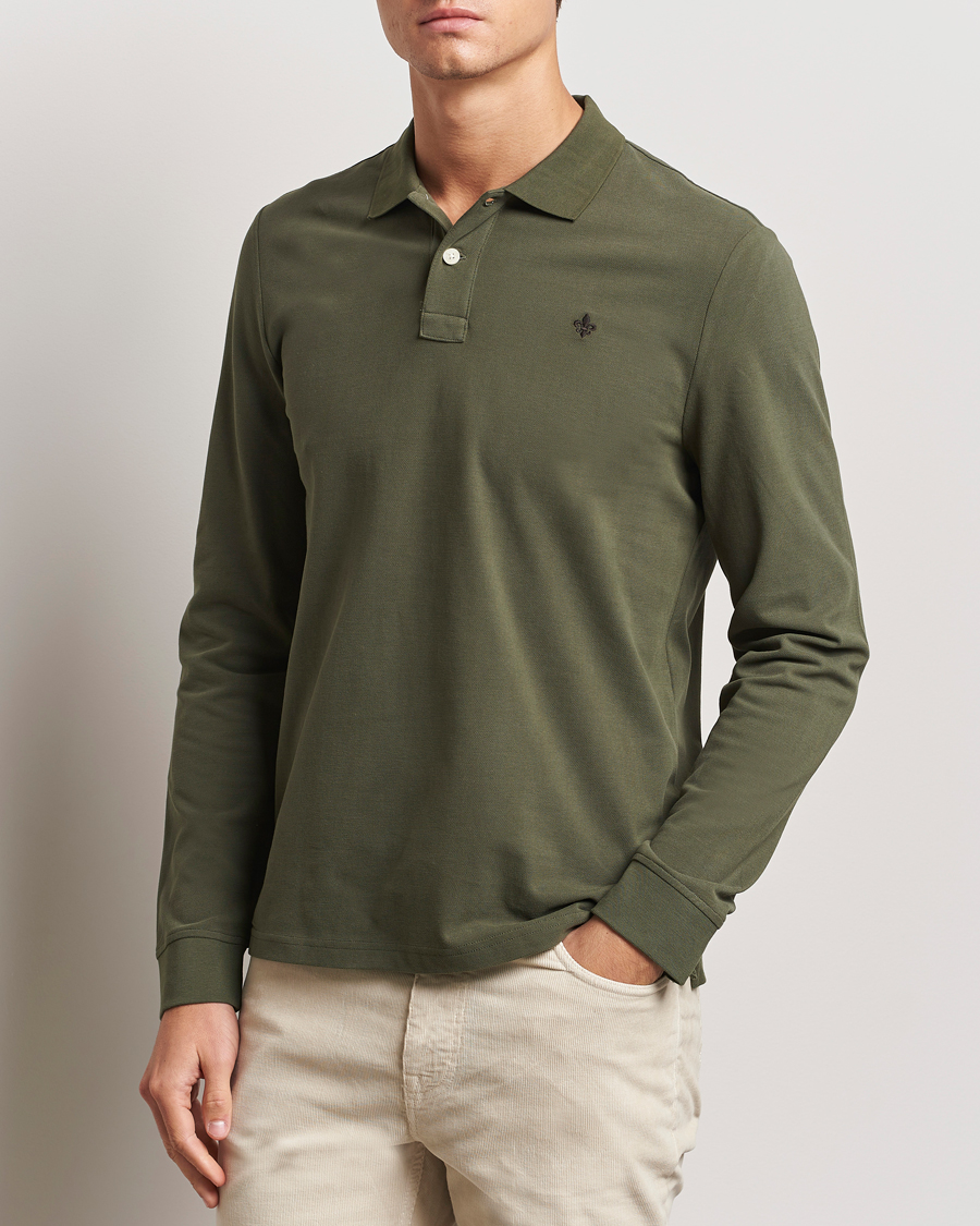 Men | Sweaters & Knitwear | Morris | Camden Long Sleeve Polo Olive