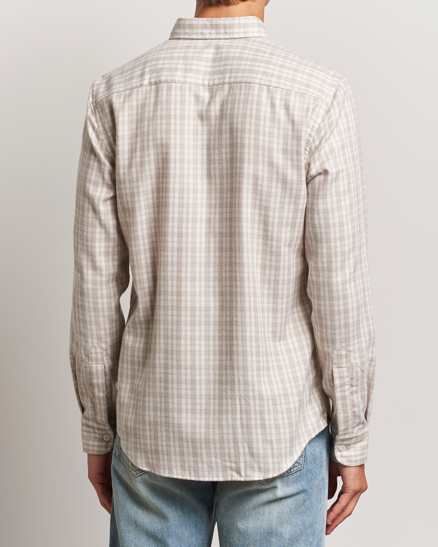Men | Shirts | Morris | Soft Check Flannel Shirt Khaki