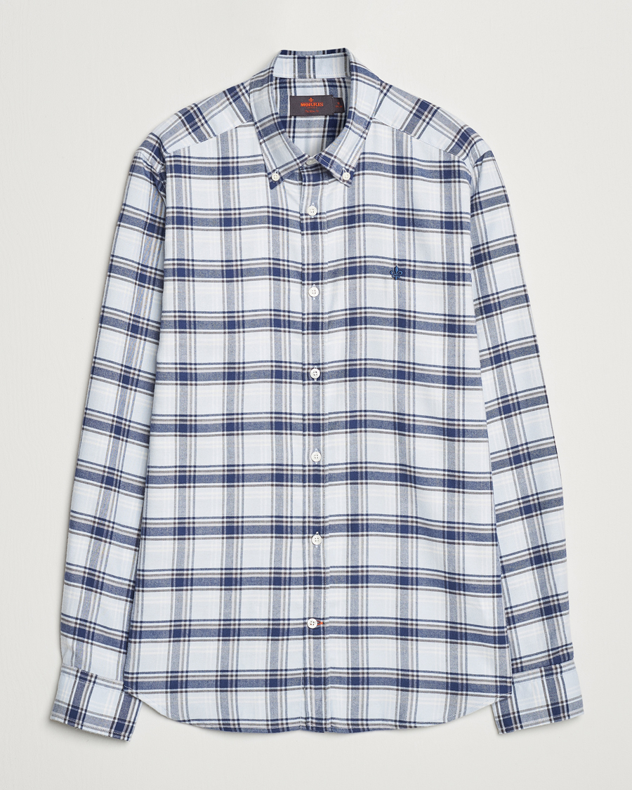 Men | Shirts | Morris | Soft Check Flannel Shirt Blue