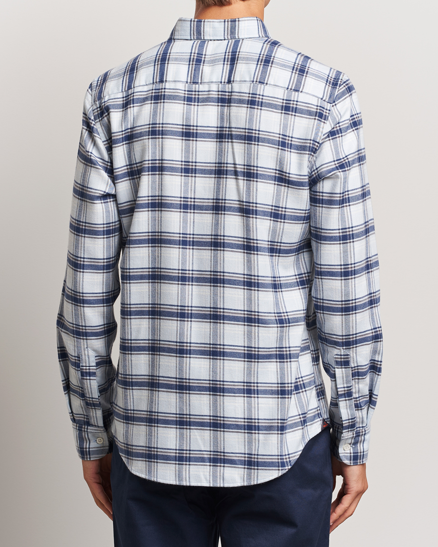 Men | Shirts | Morris | Soft Check Flannel Shirt Blue