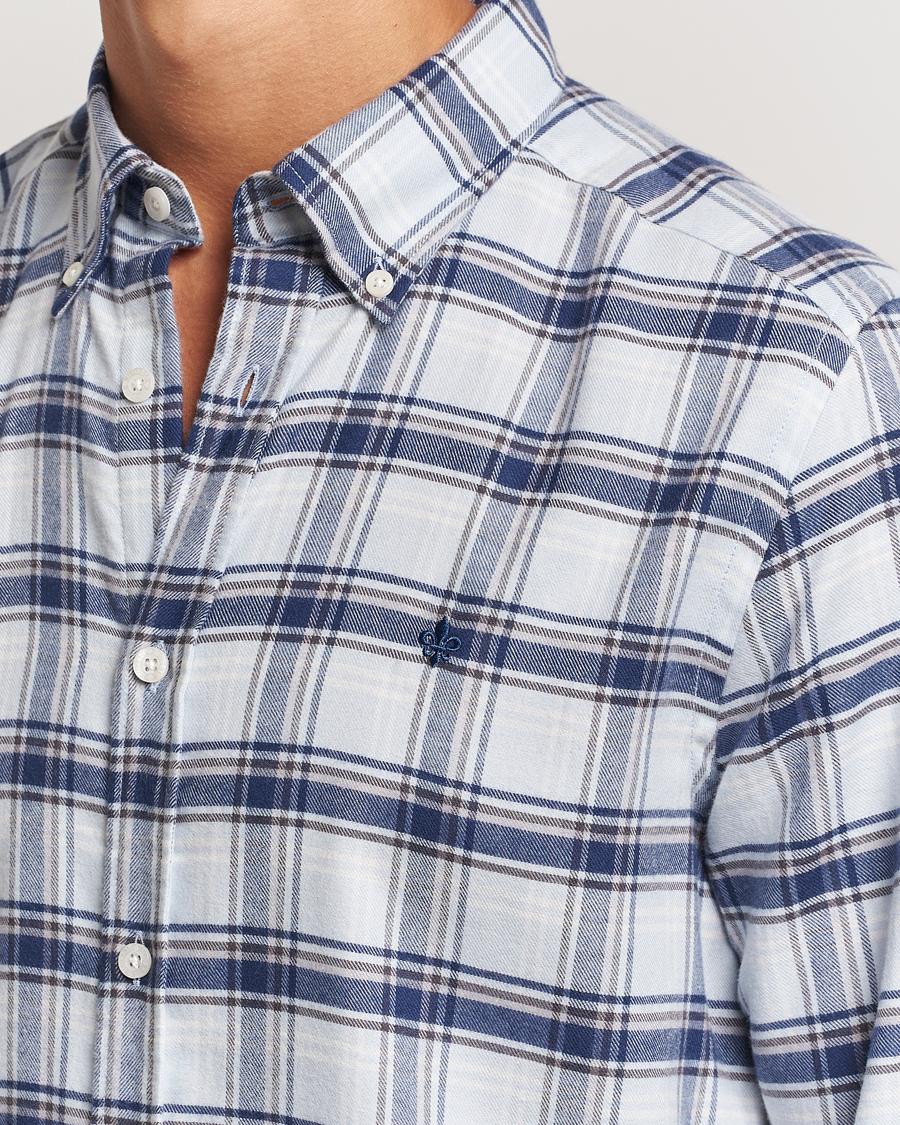 Men | Shirts | Morris | Soft Check Flannel Shirt Blue