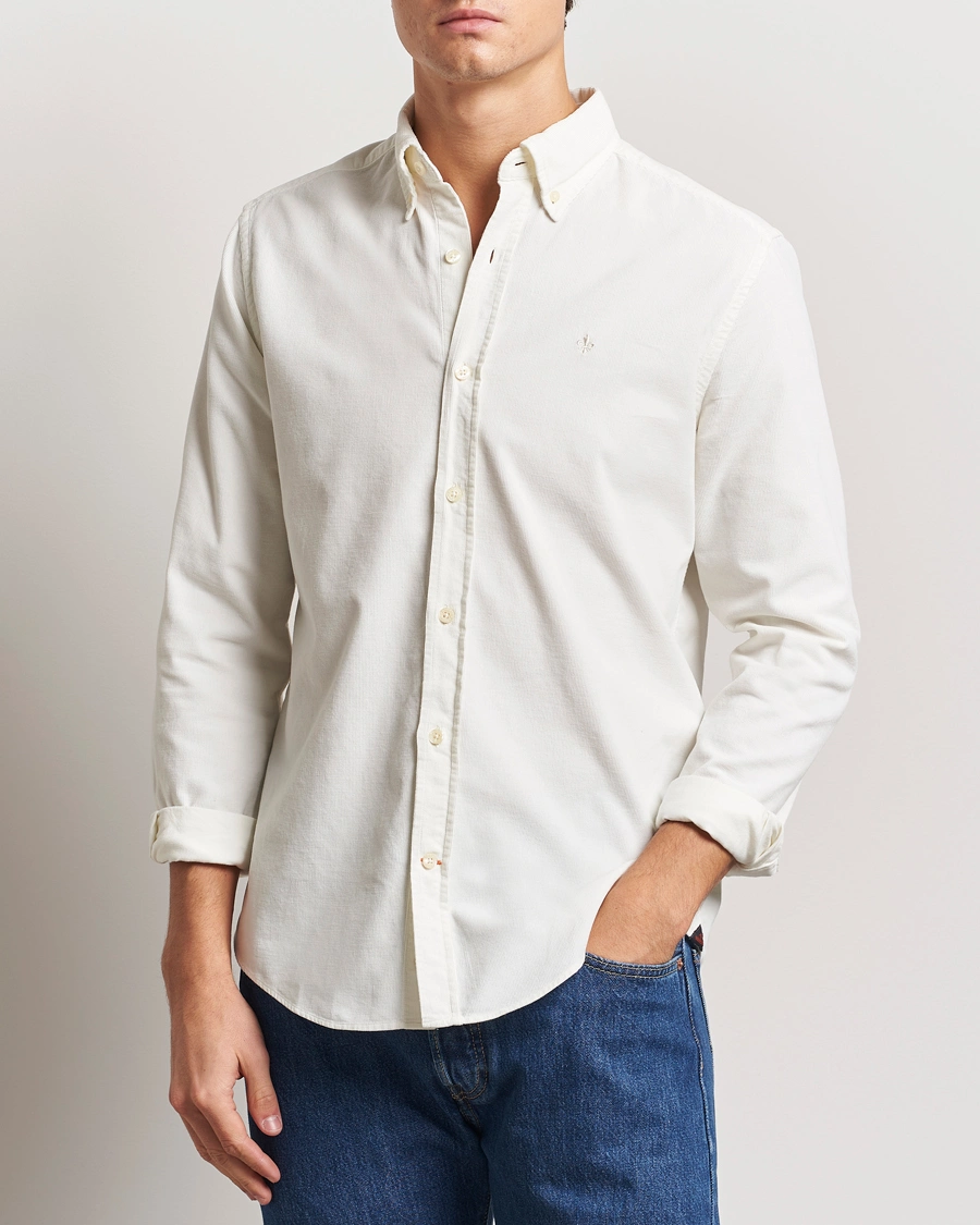 Men | Shirts | Morris | Douglas Corduroy Shirt Off White