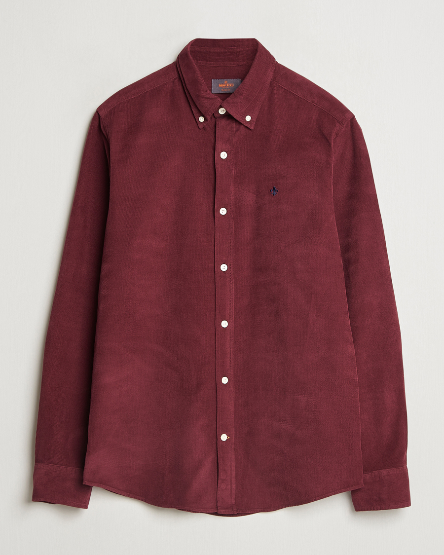 Men | Shirts | Morris | Douglas Corduroy Shirt Wine Red