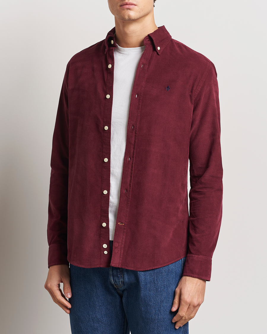 Men | Shirts | Morris | Douglas Corduroy Shirt Wine Red